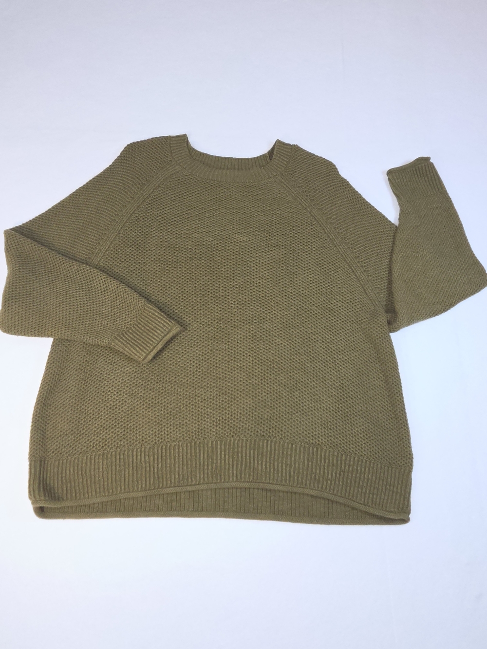 Sonoma Women's Olive Green Knit Pullover Sweater - XXL - Raglan Sleeve